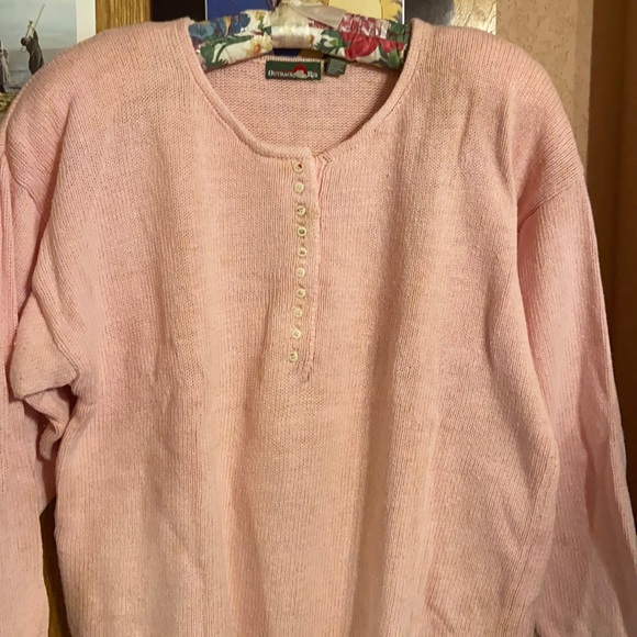 Vintage Pink cotton button down sweater - Picture 2 of 4